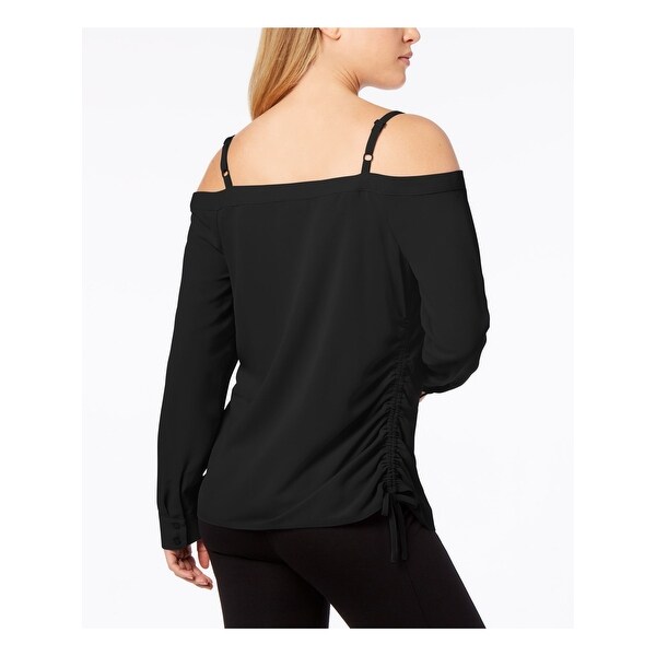 black v neck tunic top