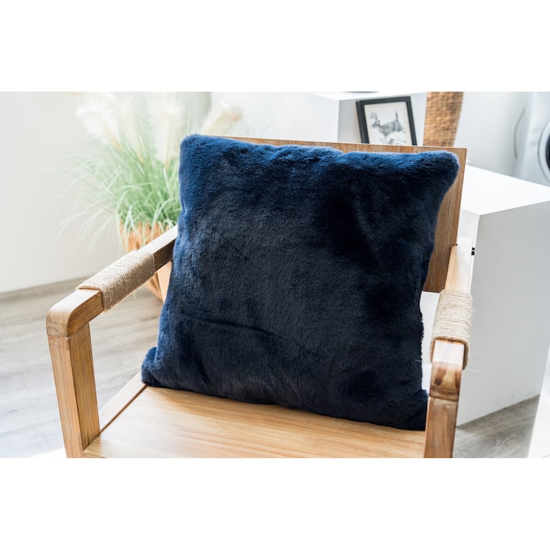 Faux Rabbit Collection Solid Square Pillow - (20" x 20")
