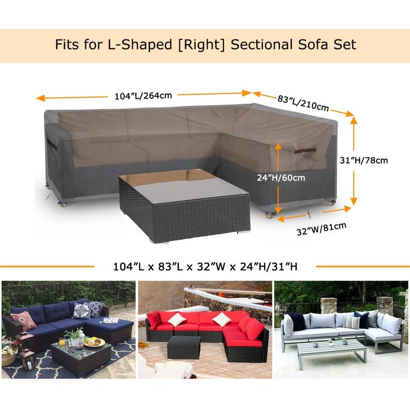 Outdoor Sectional Cover V/L Shaped Sofas Durable & Weather-Resistant