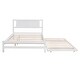 preview thumbnail 12 of 15, Full Size Platform Bed with Adjustable Trundle, Headboard for Added Stability, Pine Wood and MDF Construction, White