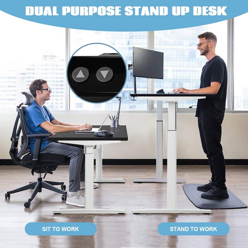 Costway Electric Stand Up Desk Frame Single Motor Height Adjustable w/
