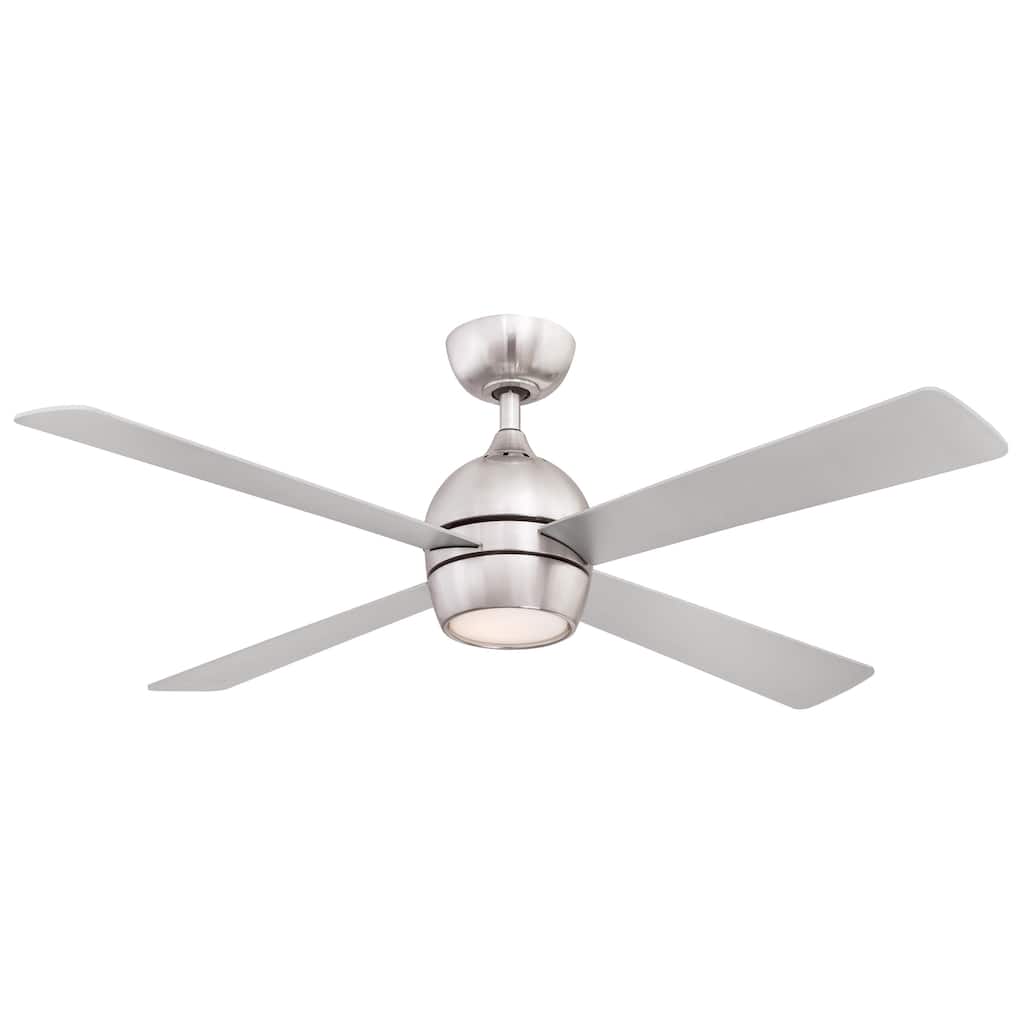 Kwad - 52 inch - Brushed Nickel with Reversible Brushed Nickel/Black Blades and LED Light Kit