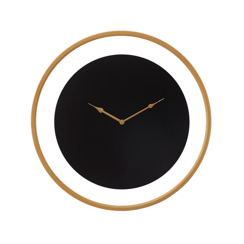 Black Metal Wall Clock with Gold Accents On Sale Bed Bath & Beyond
