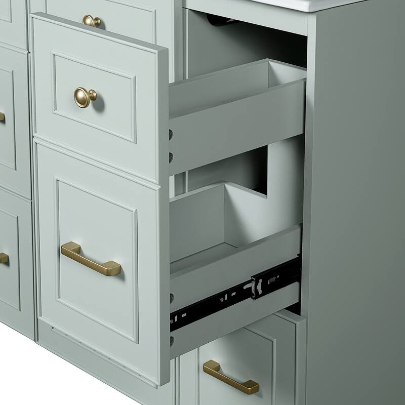 Bathroom Vanity with Sink, Bathroom Cabinet with Adjustable Shelf, Bathroom Storage Cabinet with 3 Drawers and 1 Door