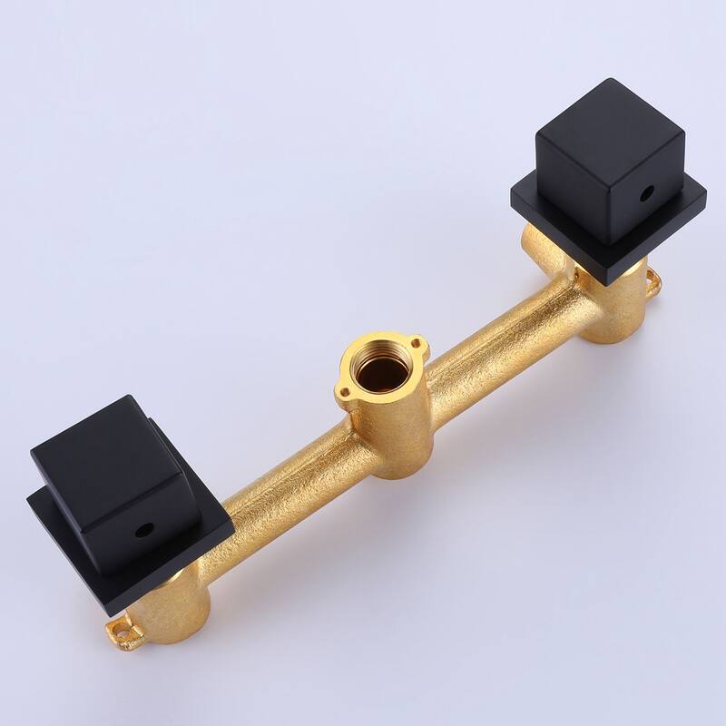 Matte Black Two Handle Wall Mount Bathroom Faucet