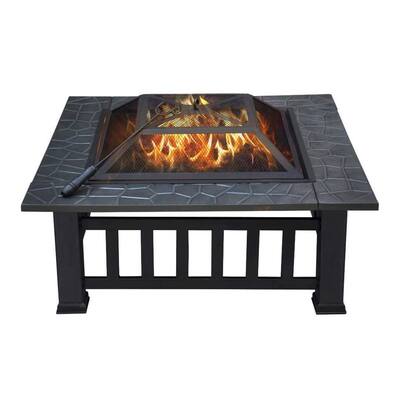Upland Fire Pit with Cover-Antique Finish