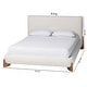 preview thumbnail 11 of 9, Vinicio Mid-Century Modern Cream Boucle Platform Bed