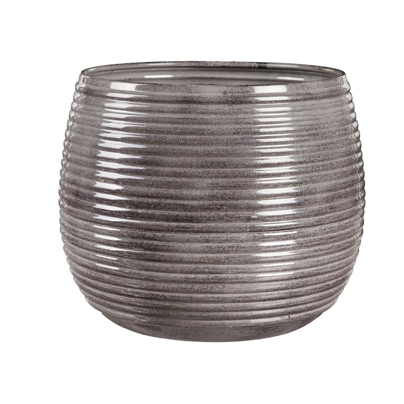 Metal Ribbed Planter, (Set of 3)