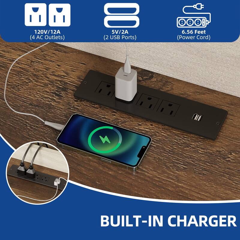 Moasis Vintage TV Stand with Power Outlet for 65" TVs