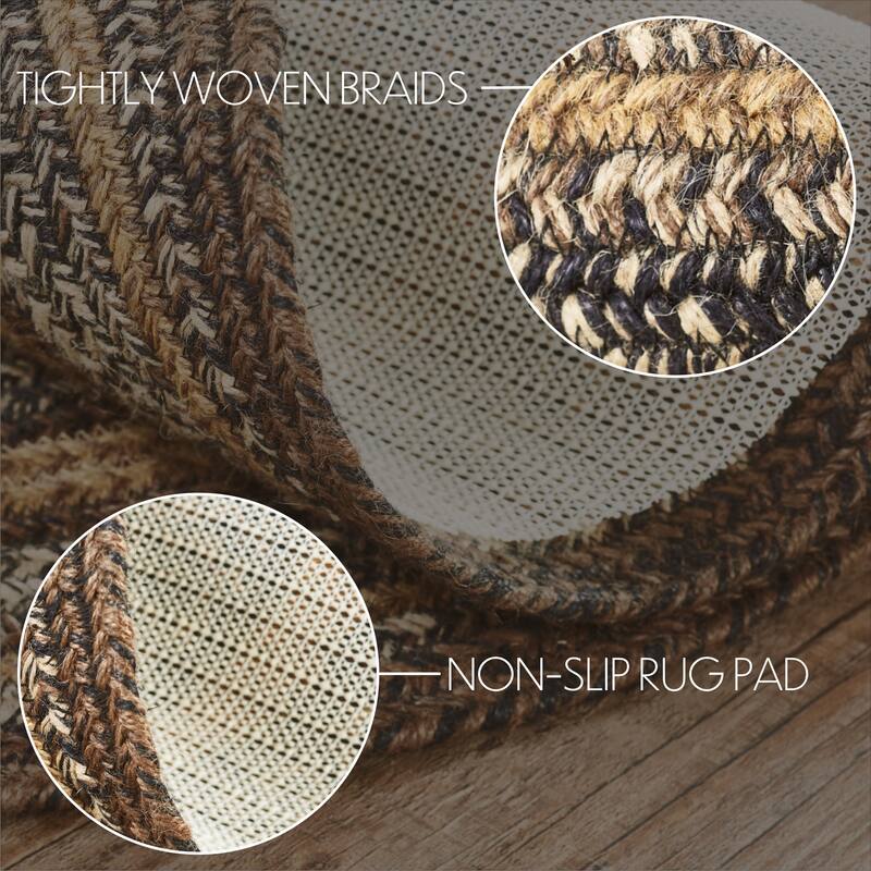 Espresso Jute Rug Oval w/ Pad 60x96 - 5' x 8' Oval