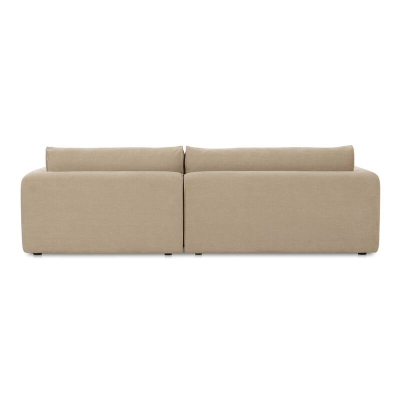 NADAAL STUDIOS Talorin Left-Facing Sectional Sofa, Wide Chaise Seating, Seats 4, Heritage Pink Chenille Fabric