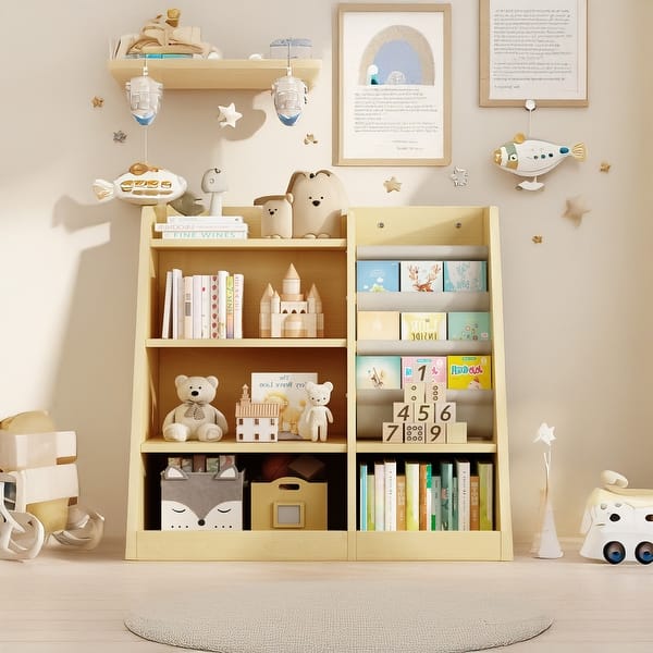 slide 2 of 41, Wooden Toy Storage Organizer Cabinet