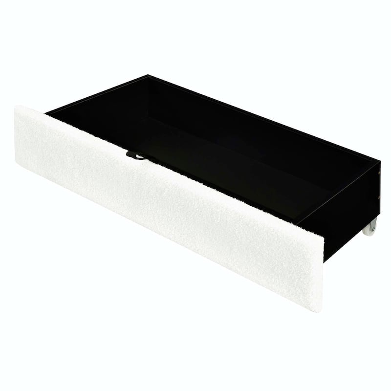 Full Size Upholstered Bed with LED and Twin Size Trundle