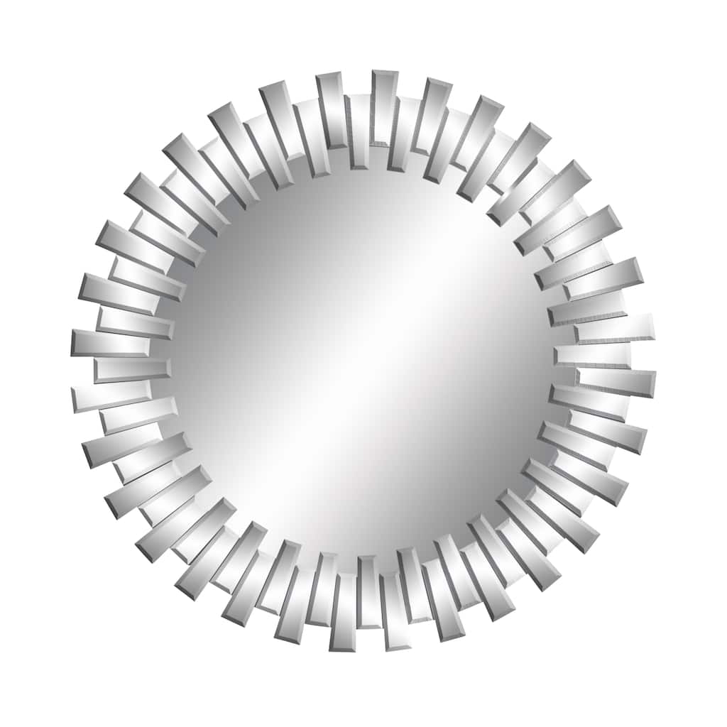 CosmoLiving by Cosmopolitan Silver Glass Starburst Room Wall Mirror - 42 x 2 x 42Round