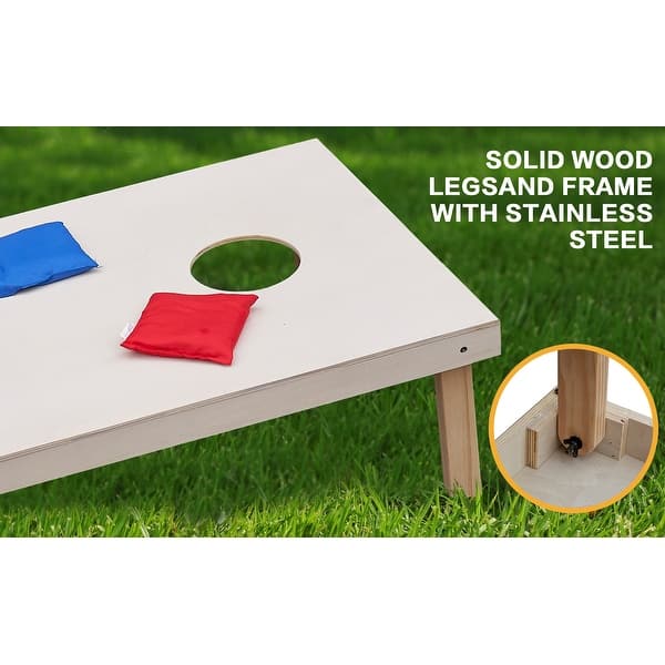 Sac Cornhole Jeux Exterieur Portable Corn Hole Jeux pour l'extérieur avec Cadre en PVC, 8 Sacs de Haricots et Sac de Transport pour Les Le Jardin, la