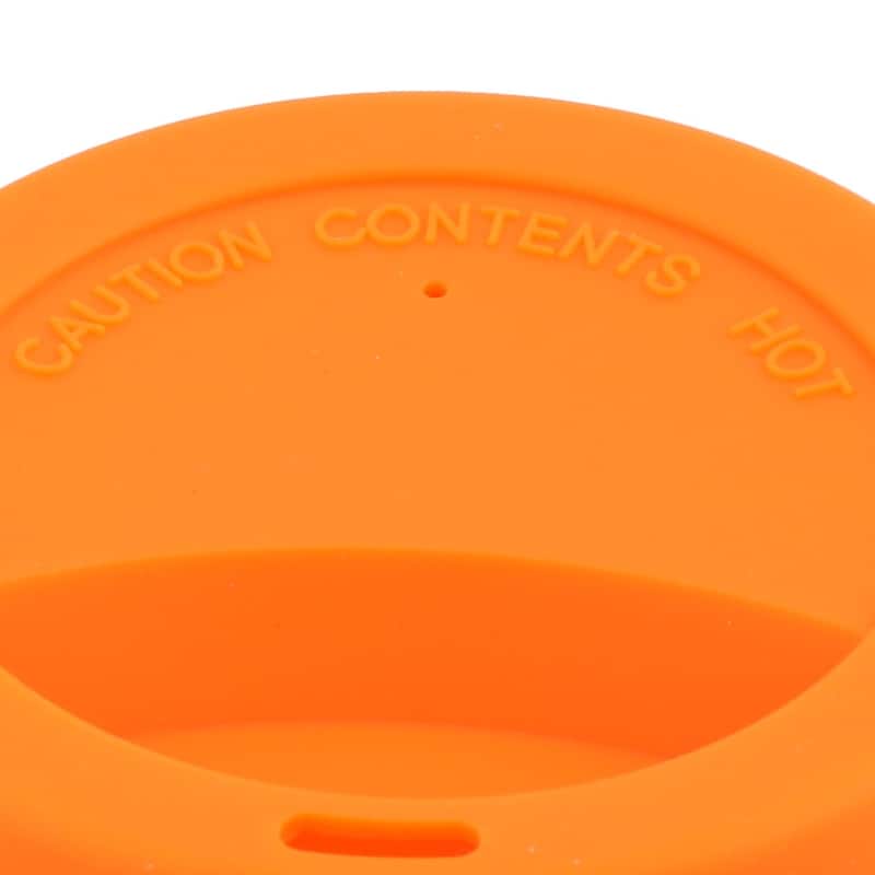 Silicone Round Shaped Resuable Sealed Mug Lid Tea Coffee Cup Cover - Orange - 3.7" x 0.8"(Outer.D*H)