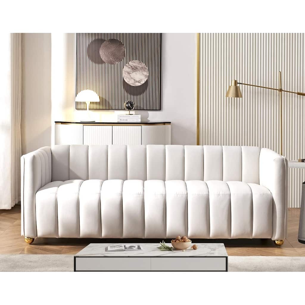 Channel Tufted Glam Indoor Living Room Sofa