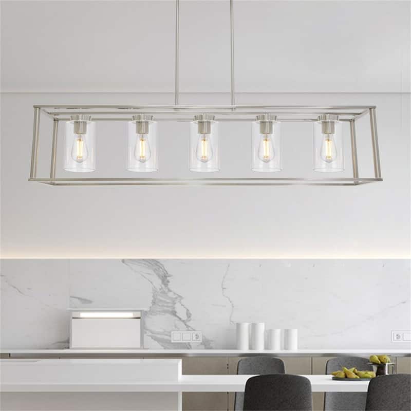 5-Light Linear Pendant Light - Brushed Nickel