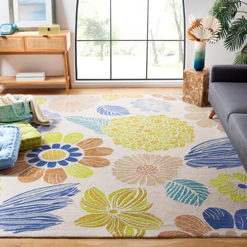 SAFAVIEH Handmade Four Seasons Anoeska Floral Rug - 8' x 10' - Beige
