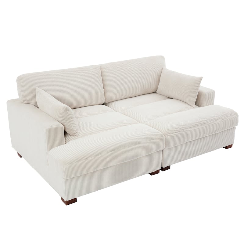 Modern Corduroy Modular Sectional Sofa Chaise Couch Bed