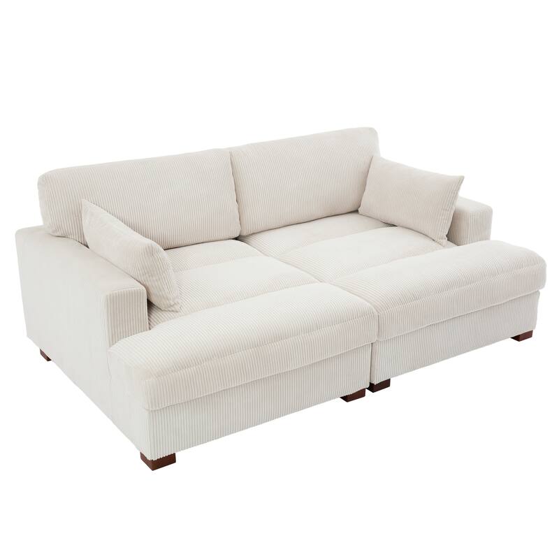 Navaeh Corduroy Modular Sectional Sofa Large Couch Sleeper Chaise