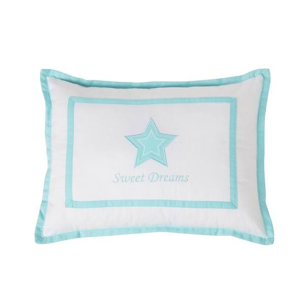 slide 1 of 1, Lambs & Ivy White Classic Aqua Decorative Pillow
