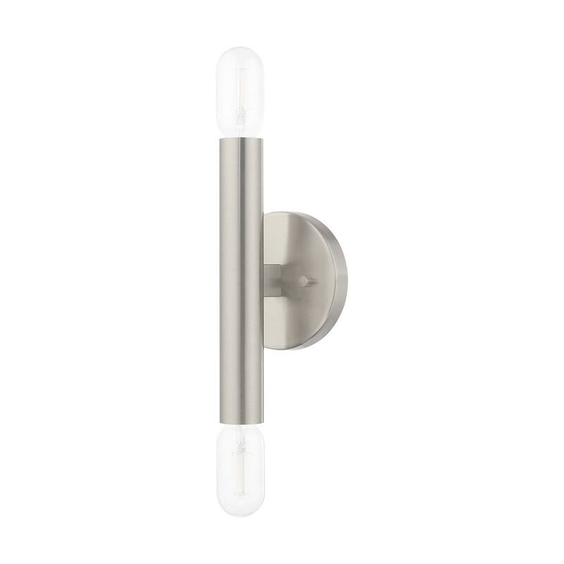 Livex Lighting 2-light ADA Wall Sconce, 51132-91, 51132-12, 51132-04 - Brushed Nickel - 5.125"W 9.875"H 3.75"EXT/9.875"W 5.125"H 3.75"EXT