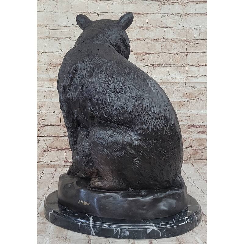 Mother Bear And Cubs - Bronze Metal Sculpture Statue Figure Signed Art Moigniez