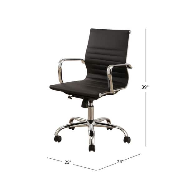dimension image slide 2 of 4, Abbyson Samuel Adjustable Leather Office Chair