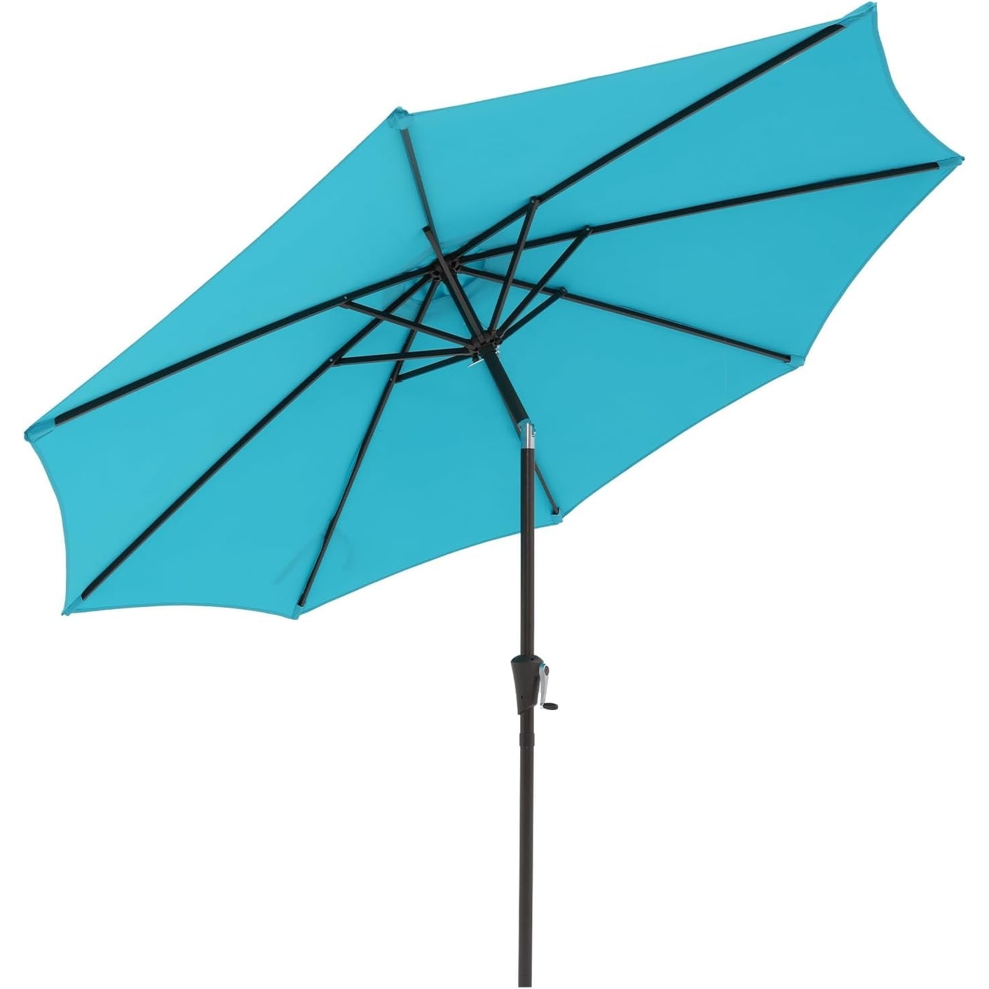 9-Foot Outdoor Patio Umbrella with Push Button Tilt and Crank, Turquoise