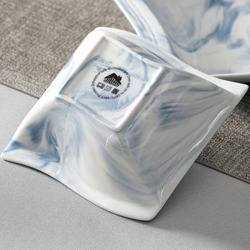 MALACASA Flora Wavy Modern Porcelain Dinnerware Set (Service for 6)