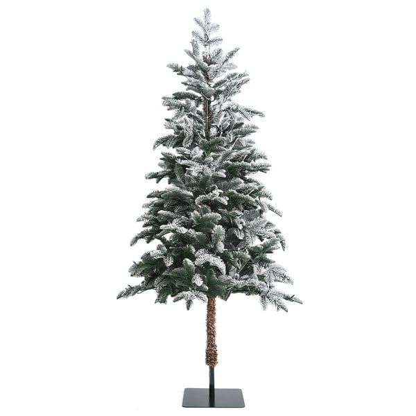 6ft Pre lit Pencil Christmas Tree Snow Flocked Artificial Slim Tree Bed Bath & Beyond 36497460