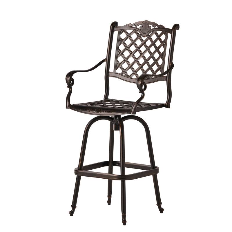 Avon Cast Aluminum Copper Outdoor Bar Stool (Set of 2) by Christopher Knight Home
