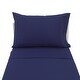 preview thumbnail 2 of 3, Everything Kids Solid Navy 3 Piece Toddler Sheet Set - Fitted Bottom Sheet, Flat Top Sheet, Reversible Pillowcase