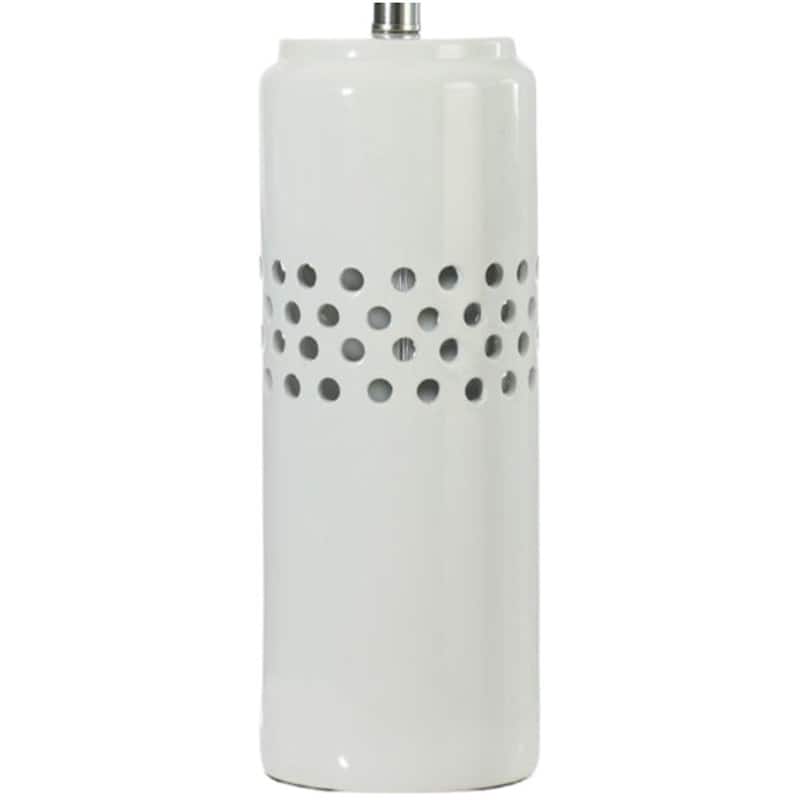 28" Ceramic Cylinder Table Lamp w/ Decorator Shade