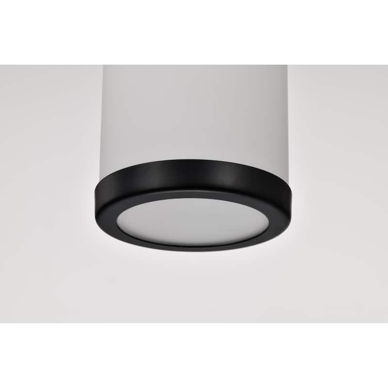 Roselle Mini Pendant Matte Black with White Glass - Matte Black