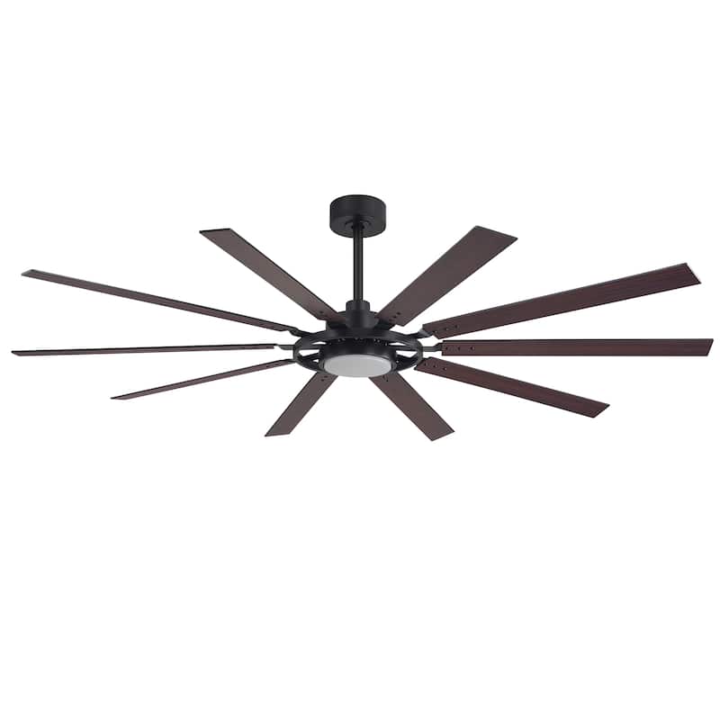 72"/80" Large Windmill Ceiling Fan with Light and Remote(10 Reversible Blades)