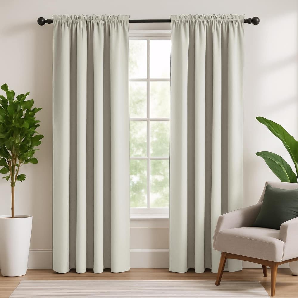Deconovo 2-Pack Thermal Room Darkening Rod Pocket Curtains