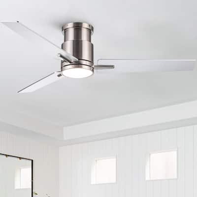 52" Brushed Nickel Profile Ceiling Fan with Light