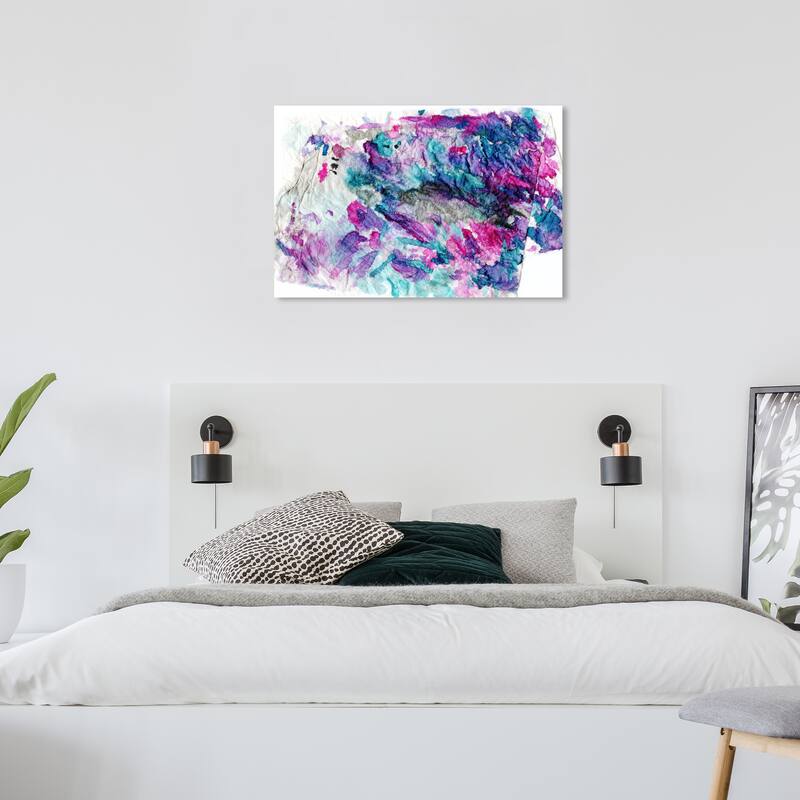 Wynwood Studio Canvas Abstract Walk in the Park Blue and Modern & Contemporary Wall Art Canvas Print - 24 x 36