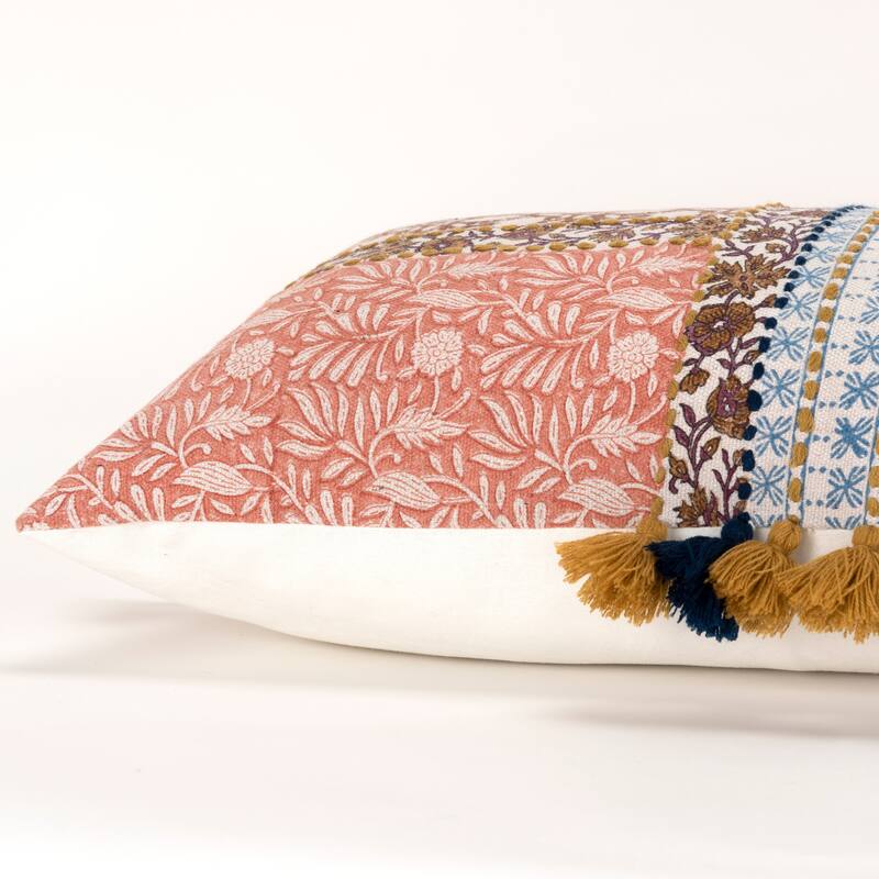 Rizzy Home Primitive Block Print Throw Pillow