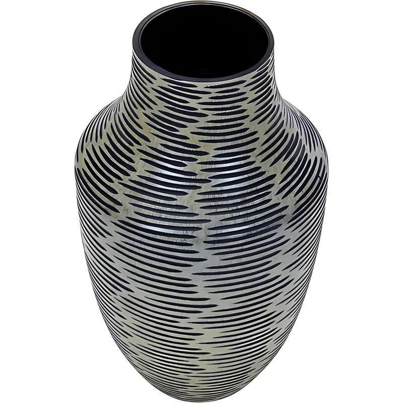 Aria Home Smoky Gray Glass Set of 2 Tulip Shaped Decorative Table Vase