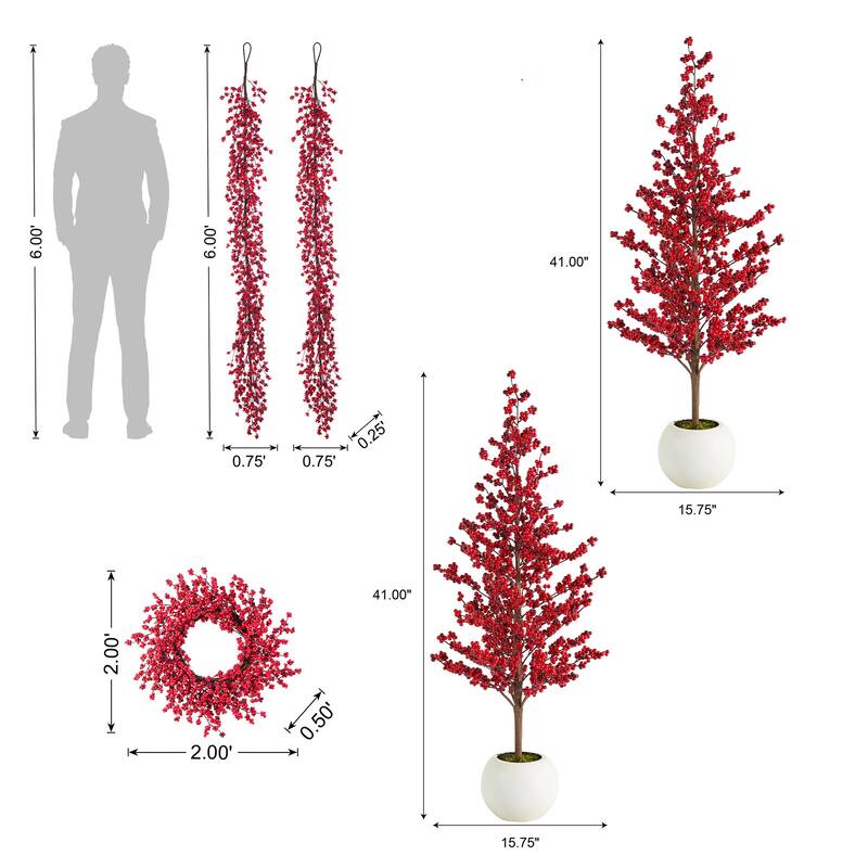 ﻿ Glitzhome Artificial Christmas Tree Potted Xmas Plant with Red Berries, Pinecones, PE Dripping Pine for Home Holiday Decor