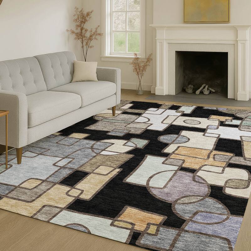 Machine Washable Indoor/ Outdoor Contemporary Prenner Chantille Rug