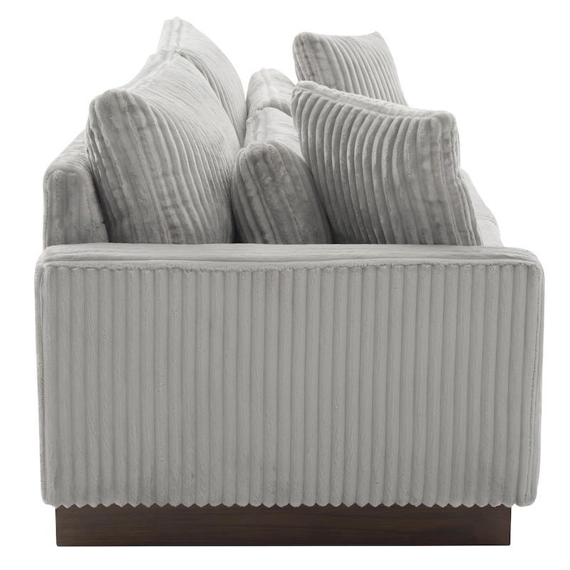 Modern Loveseat Sofa 80.3" Sofa Couch Upholstered Sofa with Four Pillows for Living Room