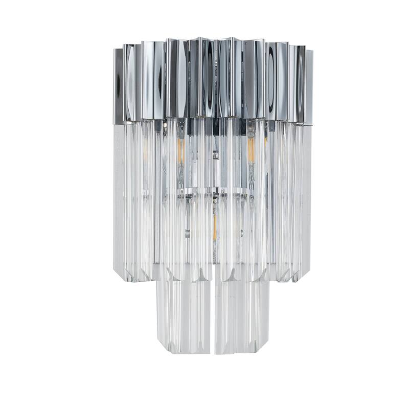 3-Light Chrome Stainless Steel Frame Wall Sconce
