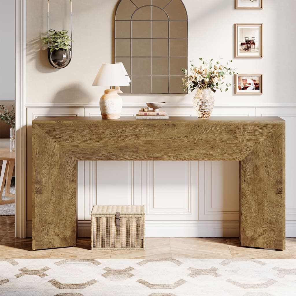 63 Inches Long Black Console Table for Entryway Living Room - 63" W x 11.8" D x 32.3" H