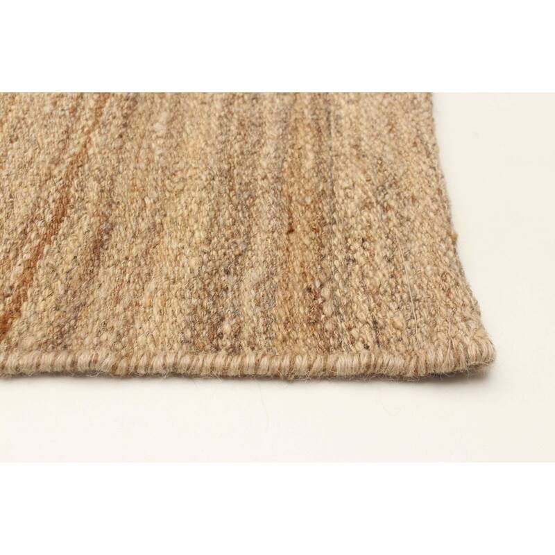 ECARPETGALLERY Flat-Weave Boho Tan Wool Kilim - 4'11 x 8'1