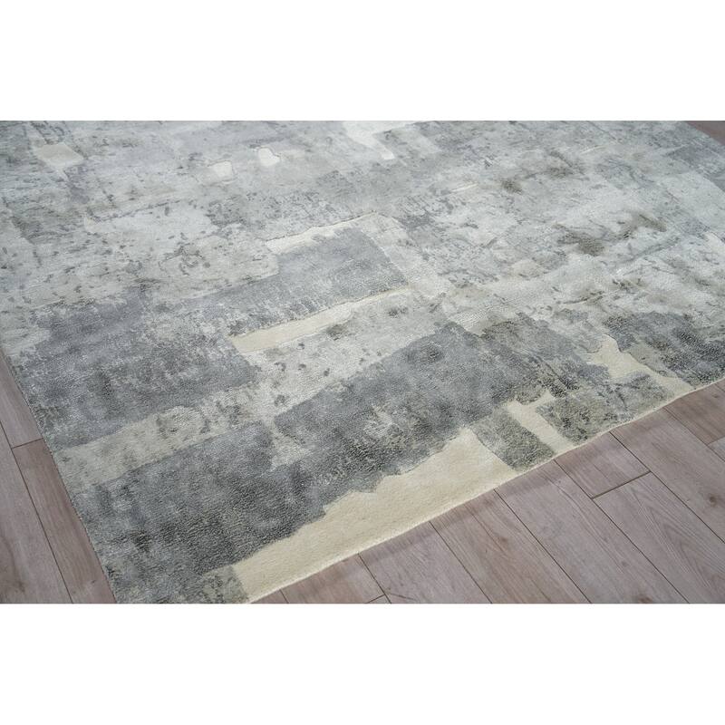 Papyrus Gray Wool/Bamboo Silk handloomed Area Rug