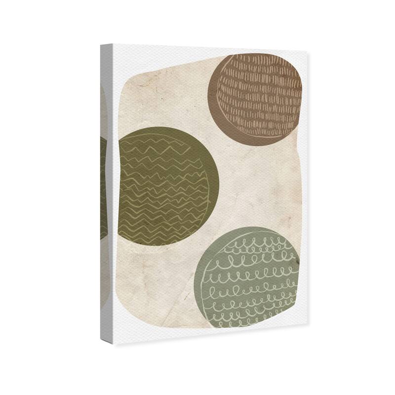 Wynwood Studio Canvas Abstract Ornaments White and Cream White Mid-Century Modern Wall Art Canvas Print